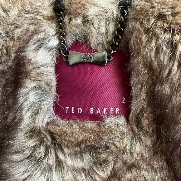 LIKE NEW TED BAKER OCKE FAUX FUR PARKA COAT FULLY LINED SZ US 6 OR TED SZ 2 - Picture 9 of 12